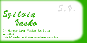 szilvia vasko business card